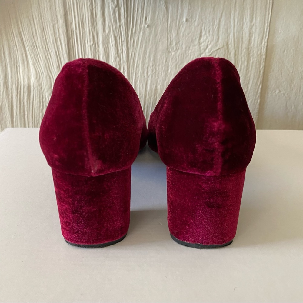 CL by Laundry Velvet Wine Block Heels Round Toe 7M - Picture 12 of 16